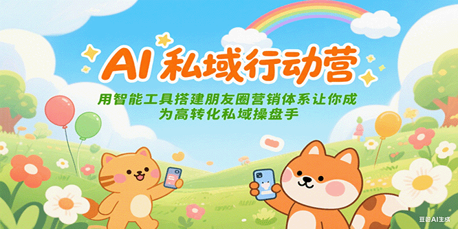 AI私域行动营：用智能工具搭建朋友圈营销体系让你成为高转化私域操盘手-优优云网创