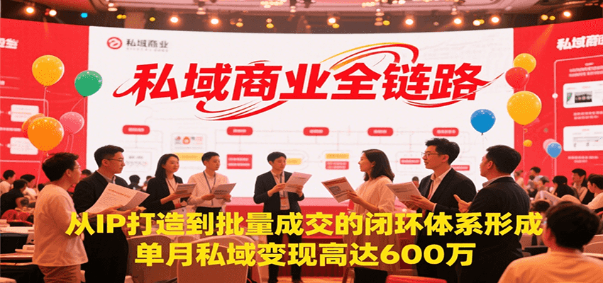 私域商业全链路,从IP打造到批量成交的闭环体系形成,单月私域变现600万-优优云网创