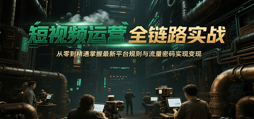 短视频运营全链路实战，从零到精通掌握最新平台规则与流量密码实现变现-优优云网创
