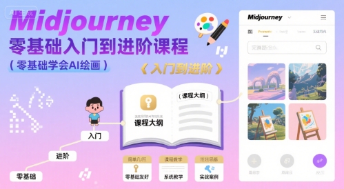 midjourney零基础入门到进阶课程,零基础学会AI绘画-优优云网创