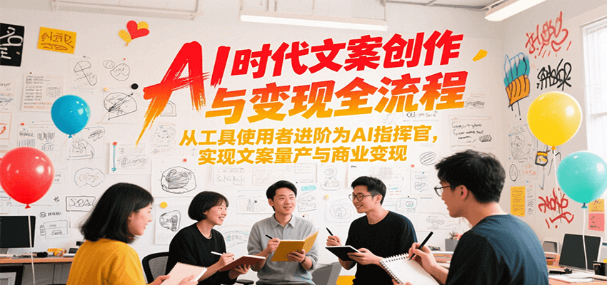 AI时代文案创作与变现全流程,从工具使用者进阶为AI指挥官,实现文案量产与商业变现-优优云网创