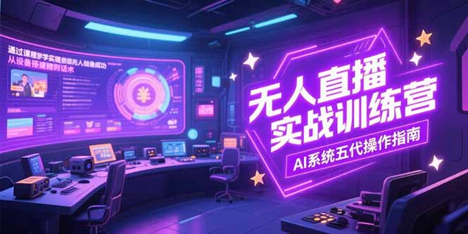 无人直播实操训练营，从设备搭建到话术，AI系统五代操作指南(7月更新-优优云网创