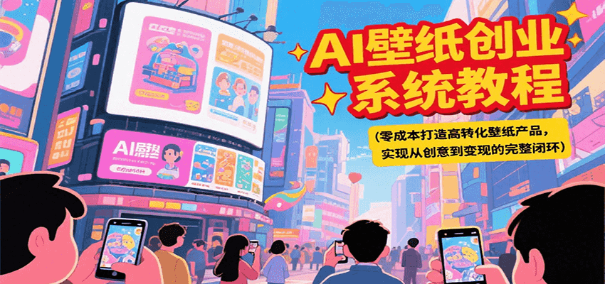 AI壁纸创业系统教程，零成本打造高转化壁纸产品，实现从创意到变现的完整闭环-优优云网创